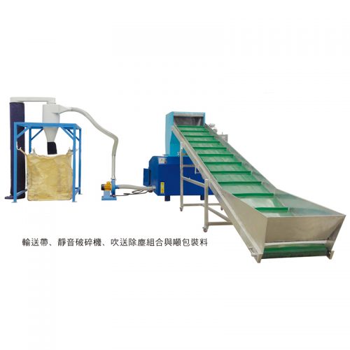 輸送帶、靜音破碎機(jī)、吹送除塵組合與噸包裝料